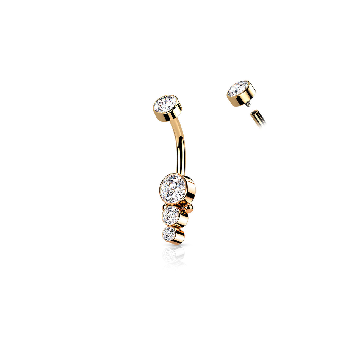 Piercing Nombril TOSHA en Acier et Zirconium