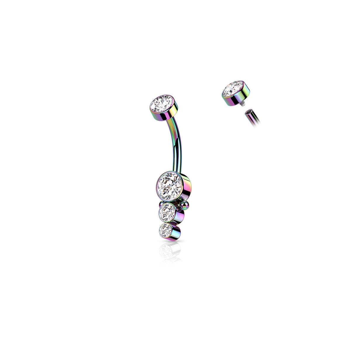 Piercing Nombril TOSHA en Acier et Zirconium