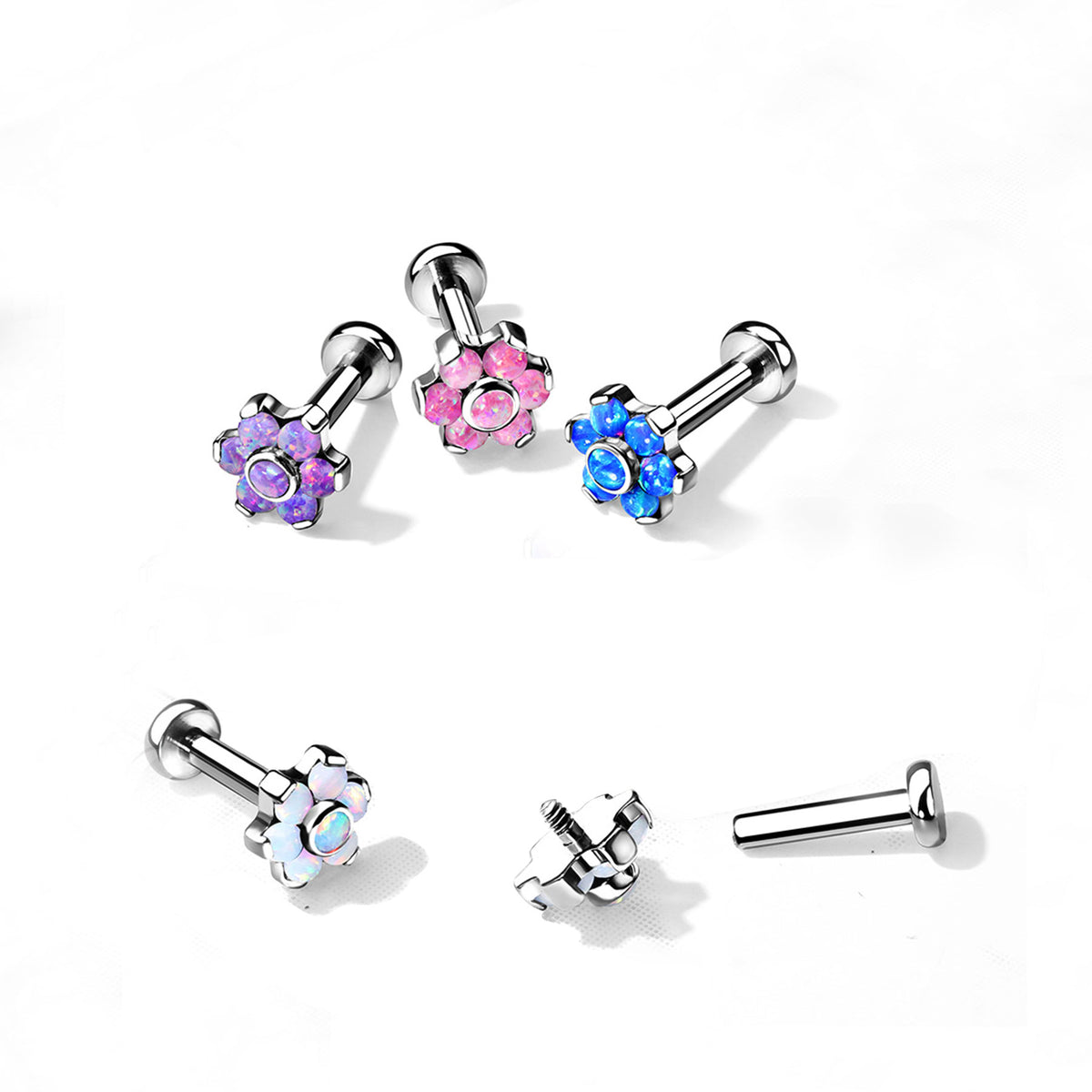Piercing Labret TRICIA en Titane et Opale