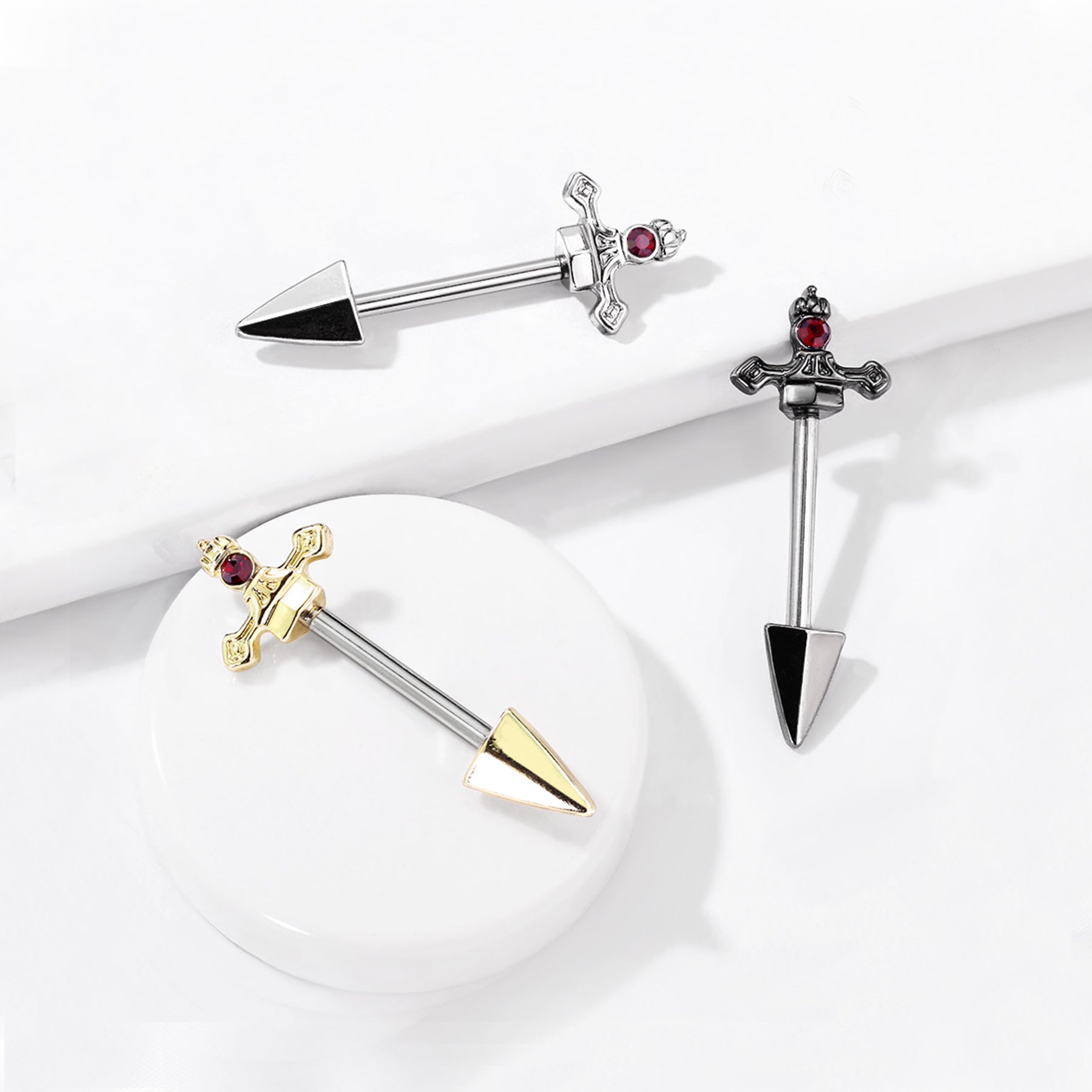 Piercing Téton VELDA en Acier et  Cristal