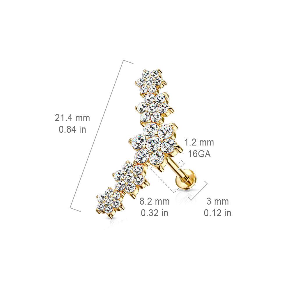 Set de 3 Piercings Oreille EARMUFFS en Acier Chirurgical