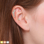 Set de 3 Piercings Oreille EARMUFFS en Acier Chirurgical