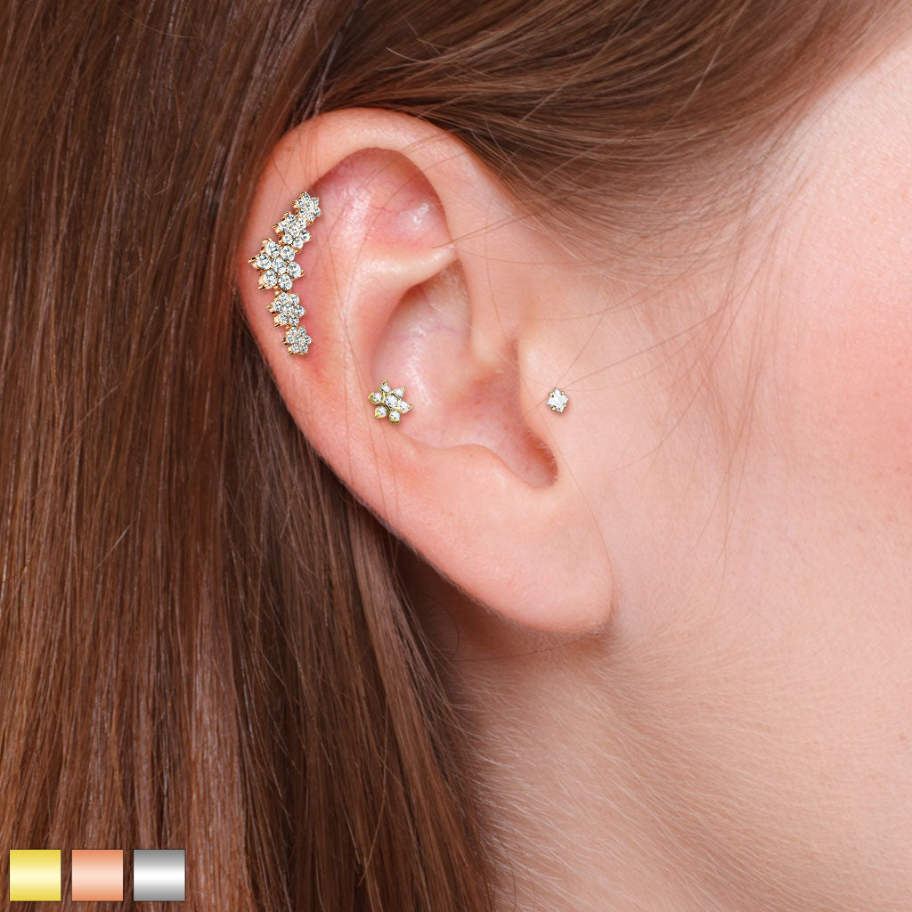 Set de 3 Piercings Oreille EARMUFFS en Acier Chirurgical