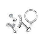 Set de 4 Piercings Oreille CRUSH en Acier Chirurgical