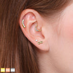 Set de 4 Piercings Oreille CRUSH en Acier Chirurgical