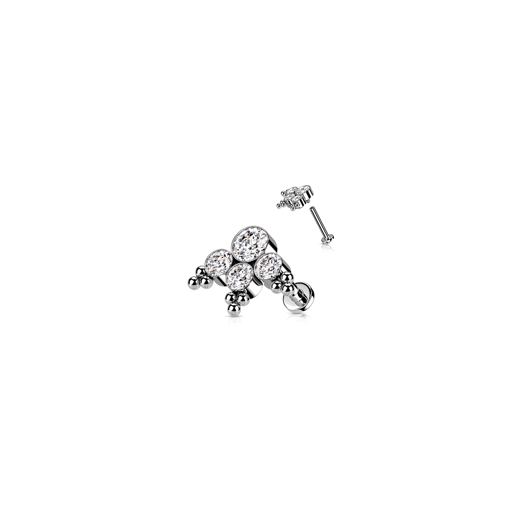 Piercing Labret VERA en Titane, Opale et Zirconium