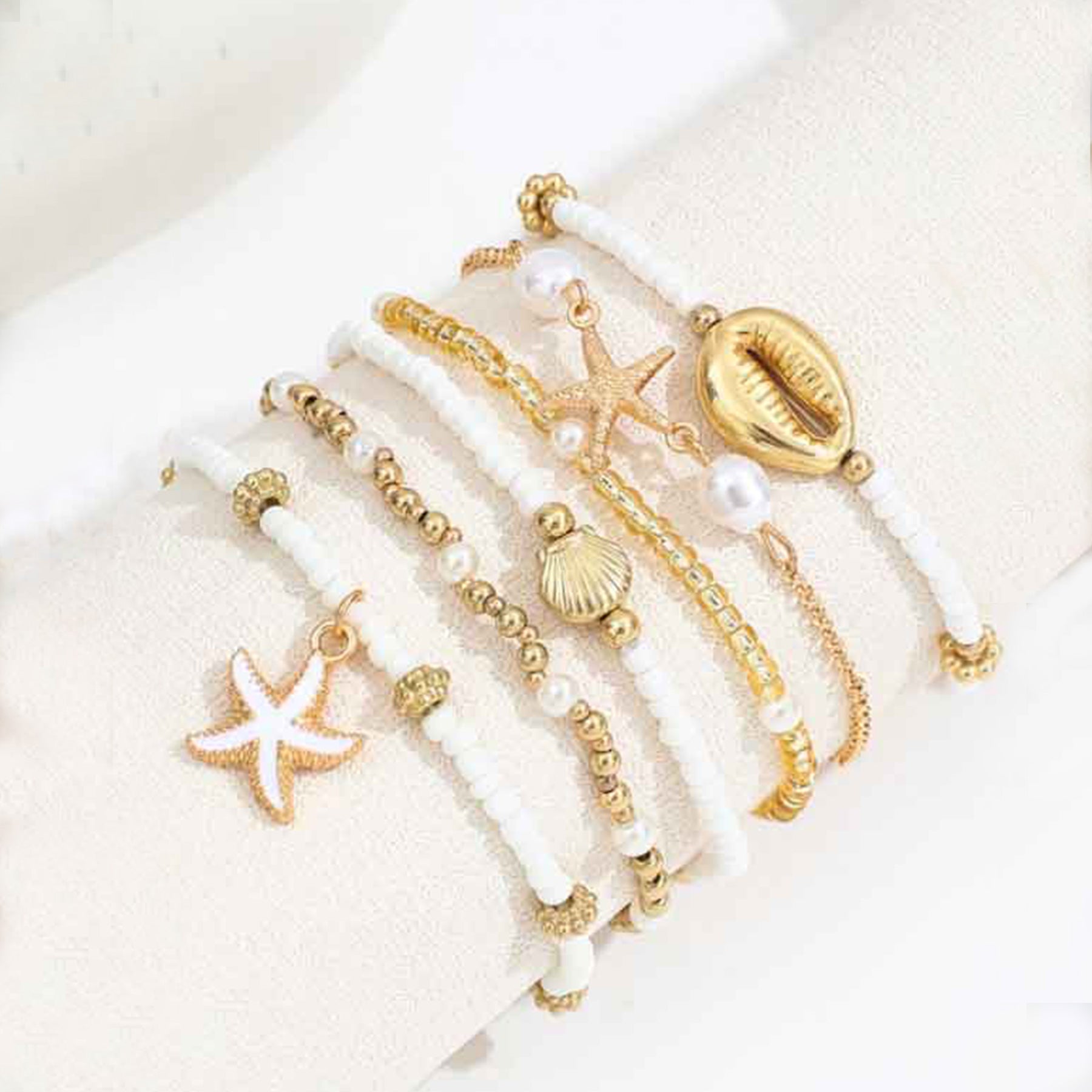 Set de 6 Bracelets WHITE CORAL