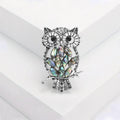 Broche WISDOM OWL en Acier et Strass