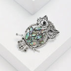 Broche WISDOM OWL en Acier et Strass