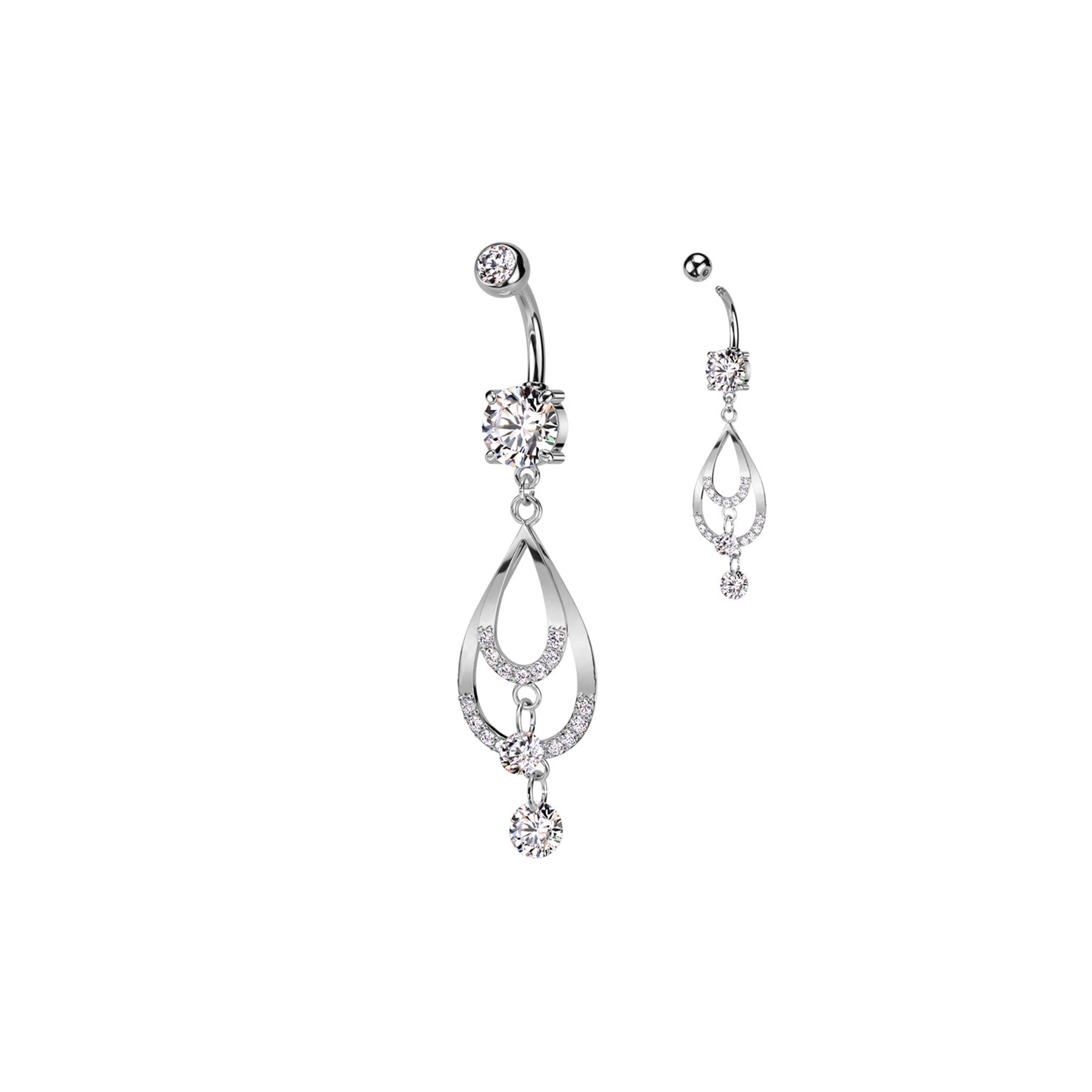 Piercing Nombril YOELA avec Pendentifs et Mutiples Zircons