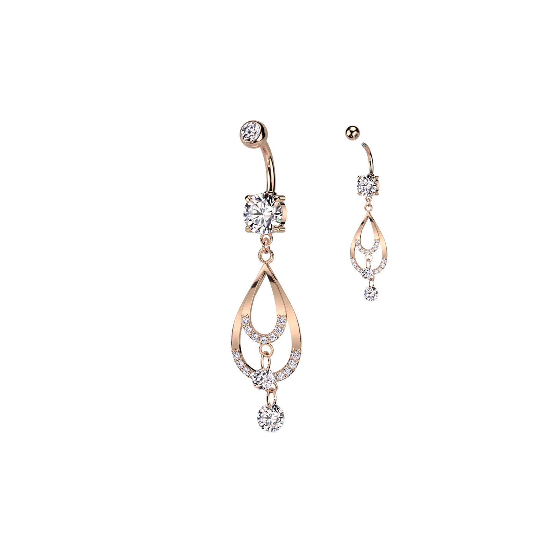 Piercing Nombril YOELA avec Pendentifs et Mutiples Zircons