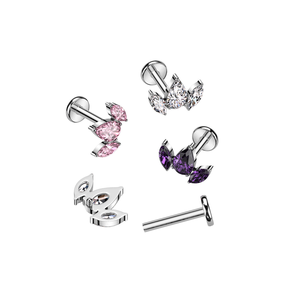Piercing Labret YUBIA en Titane et Zirconium