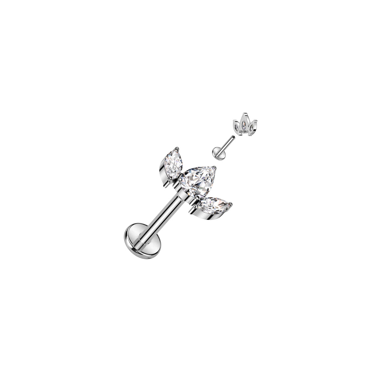 Piercing Labret YUBIA en Titane et Zirconium