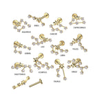 Piercing Labret ZODIAC en Acier et Zirconium