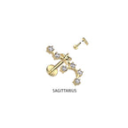 Piercing Labret ZODIAC en Acier et Zirconium