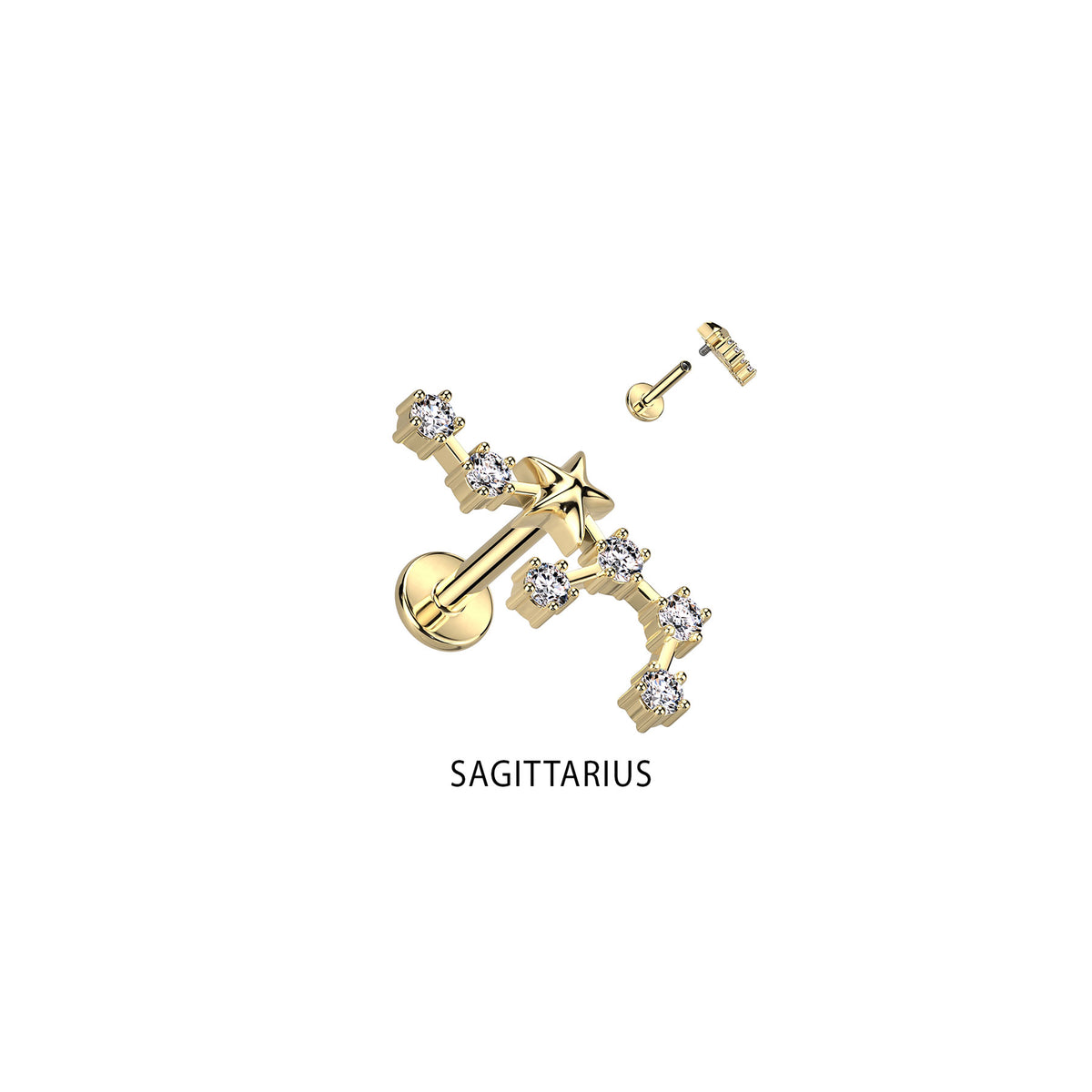 Piercing Labret ZODIAC en Acier et Zirconium