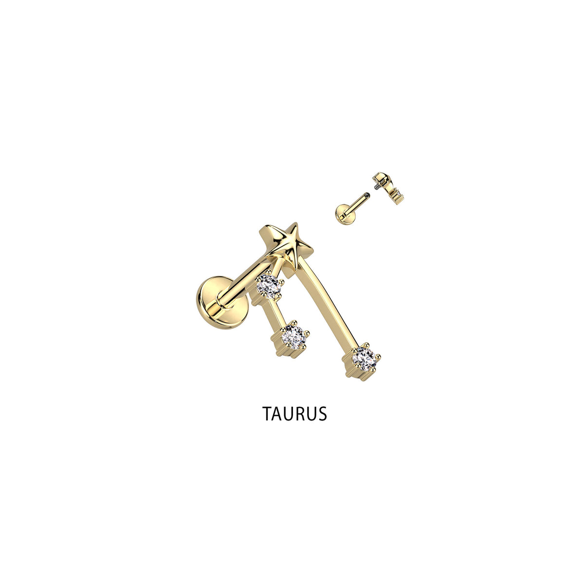 Piercing Labret ZODIAC en Acier et Zirconium