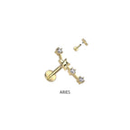 Piercing Labret ZODIAC en Acier et Zirconium