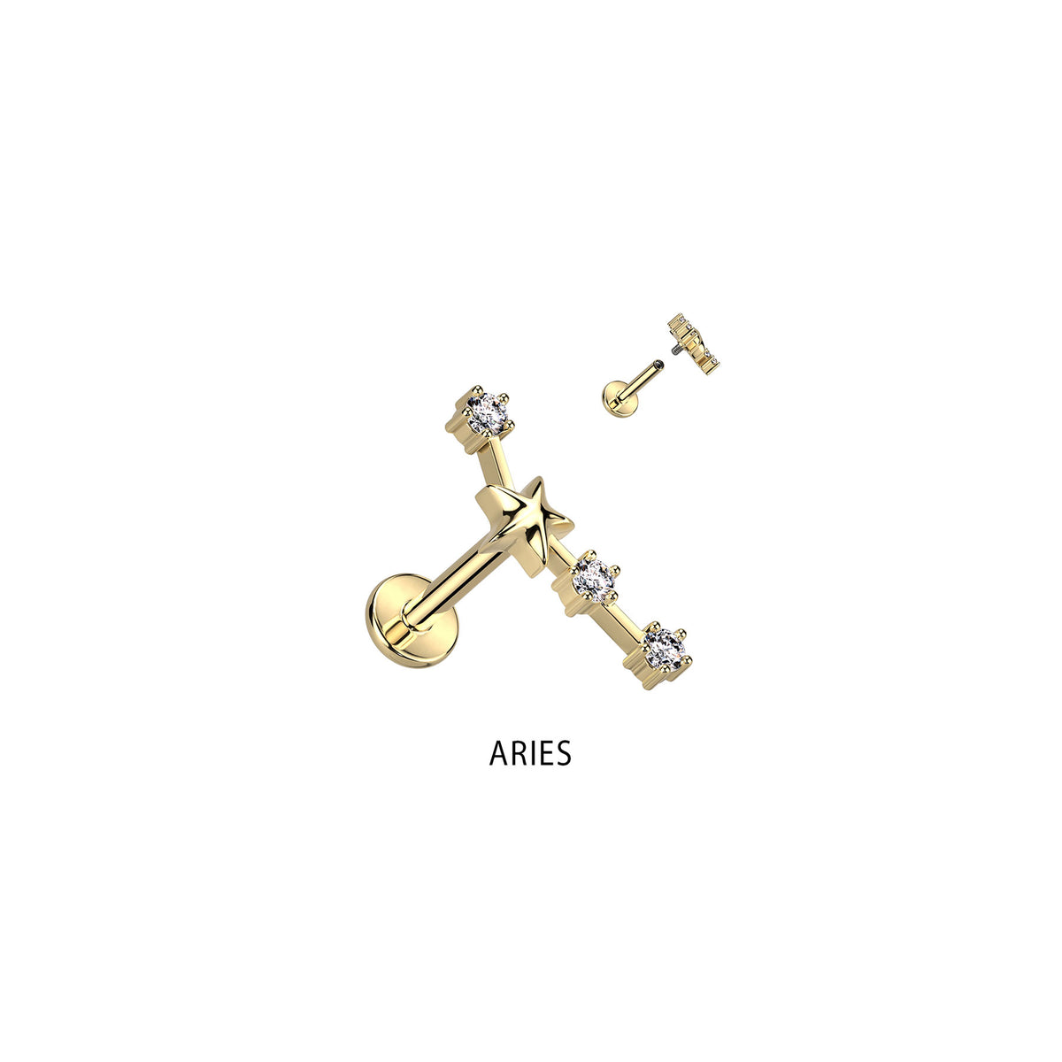 Piercing Labret ZODIAC en Acier et Zirconium