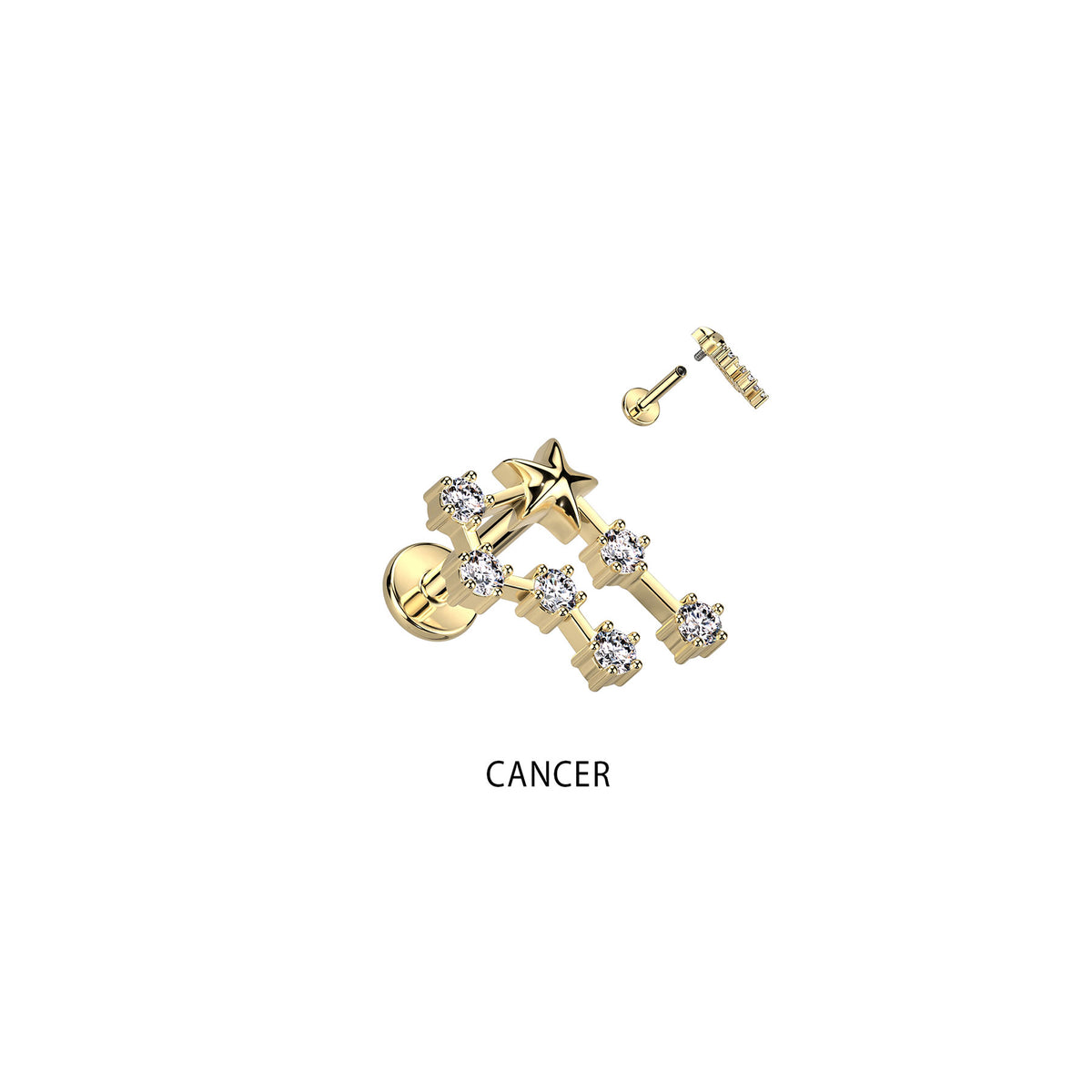 Piercing Labret ZODIAC en Acier et Zirconium