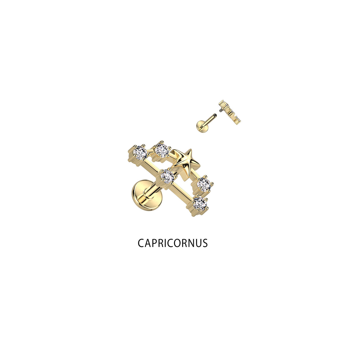 Piercing Labret ZODIAC en Acier et Zirconium