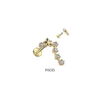Piercing Labret ZODIAC en Acier et Zirconium
