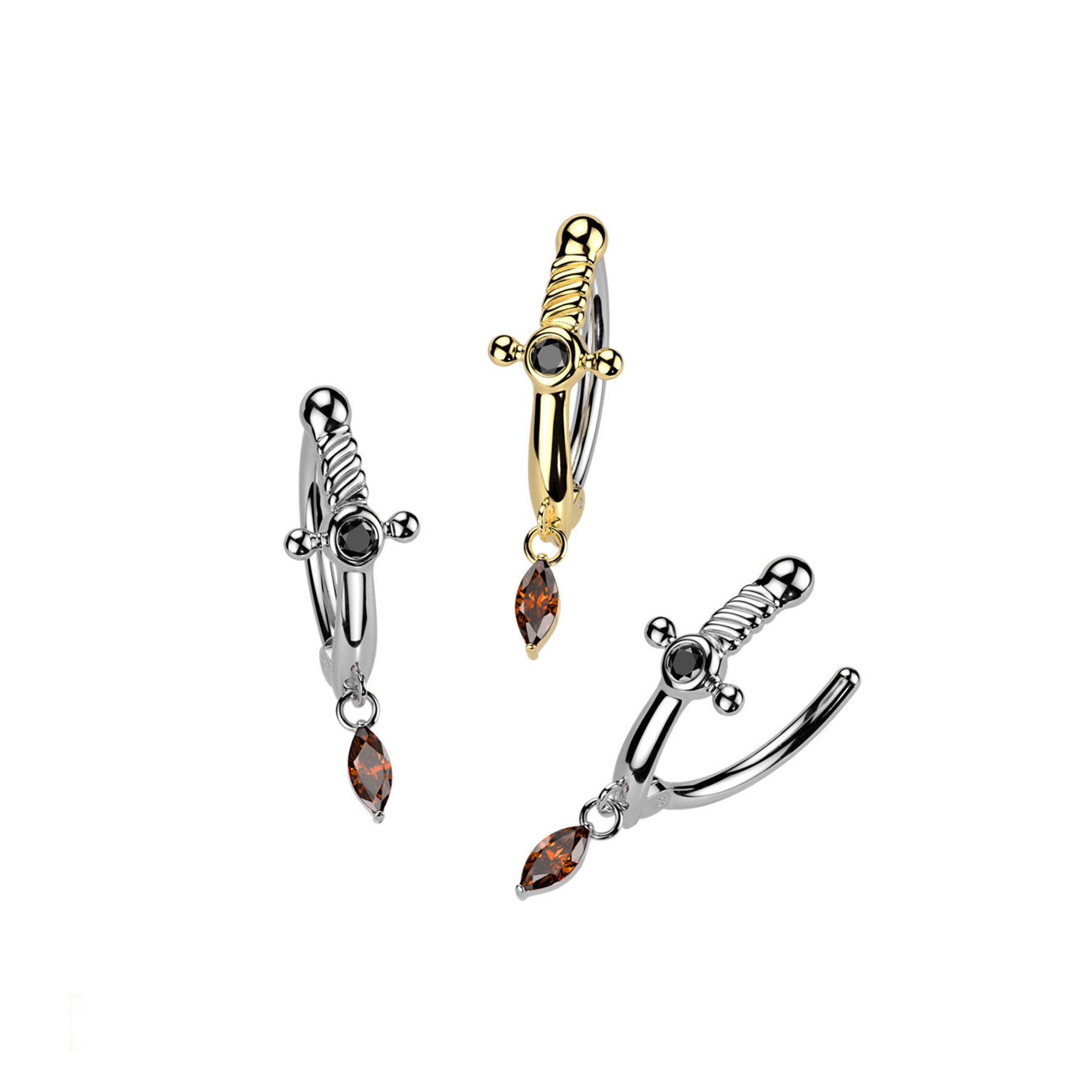 Piercing Nombril EVA en Acier et Zirconium