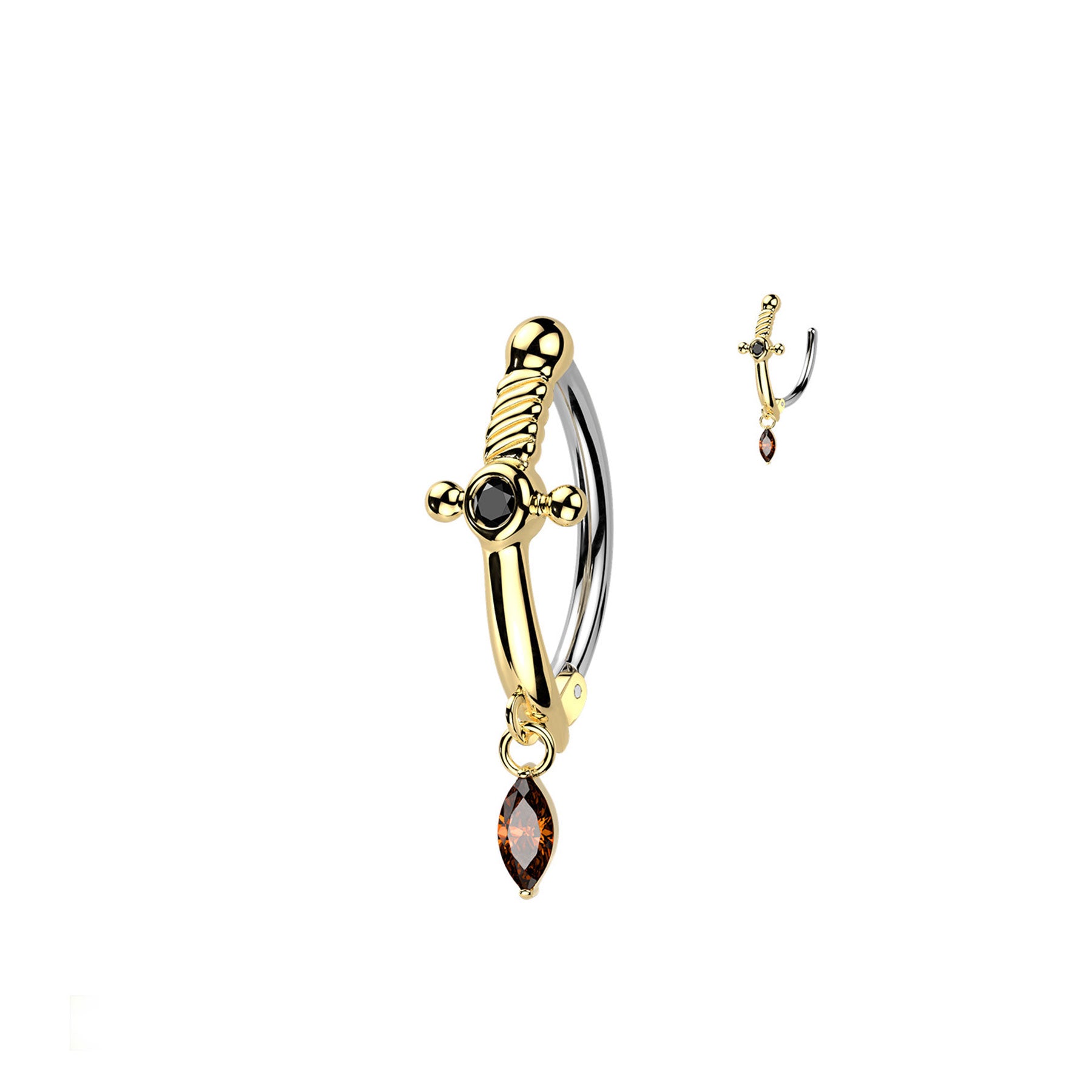 Piercing Nombril EVA en Acier et Zirconium
