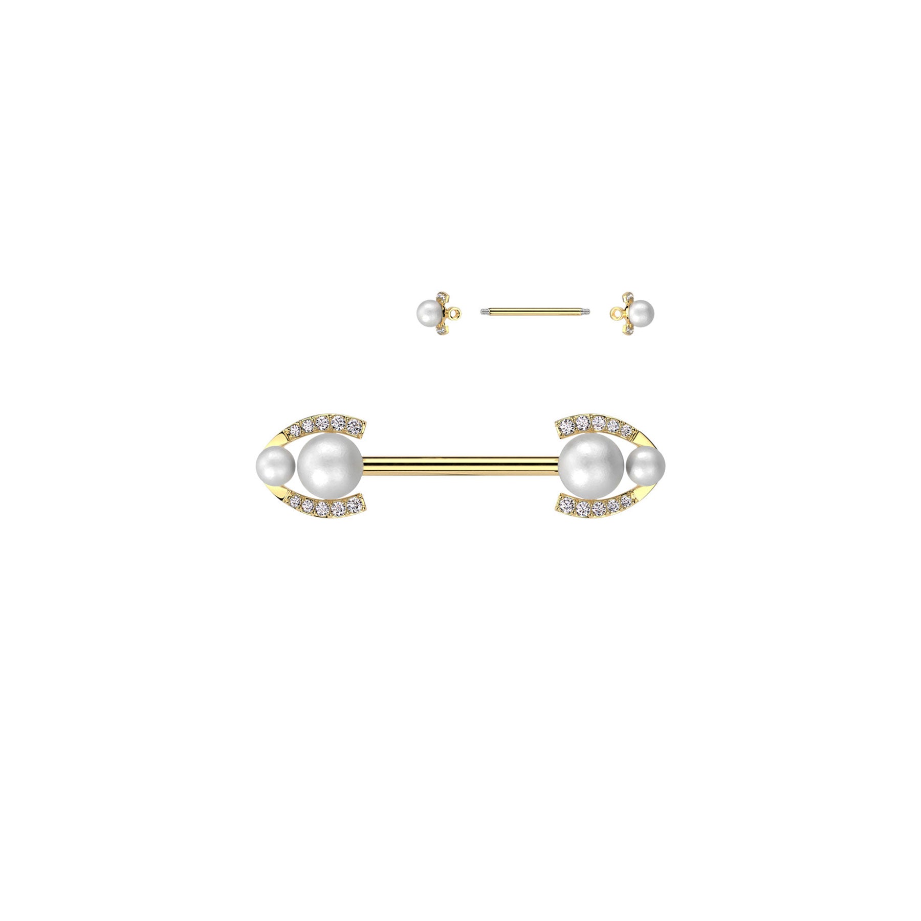 Piercin Téton MYLEA en Acier, Perles et Zirconium