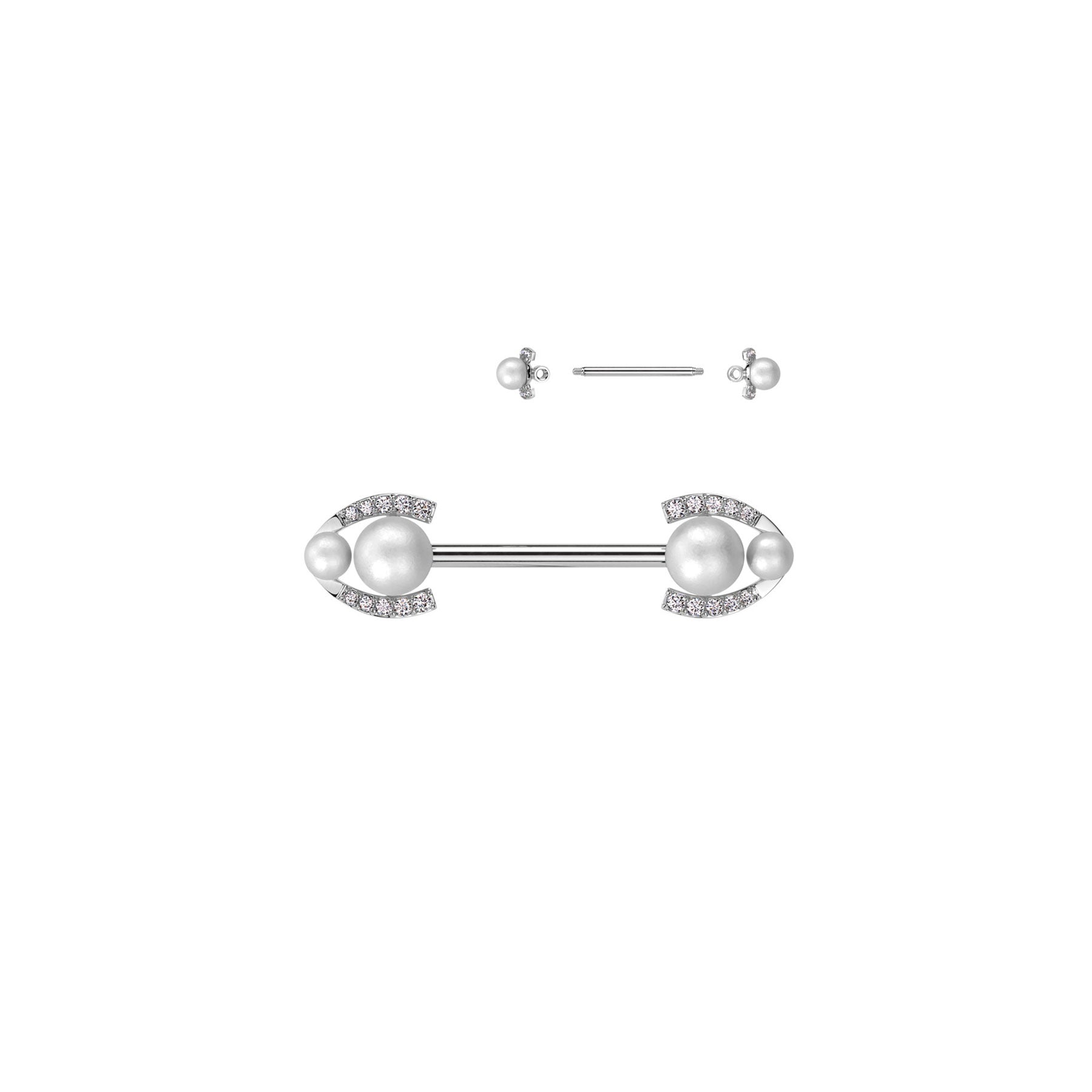 Piercin Téton MYLEA en Acier, Perles et Zirconium