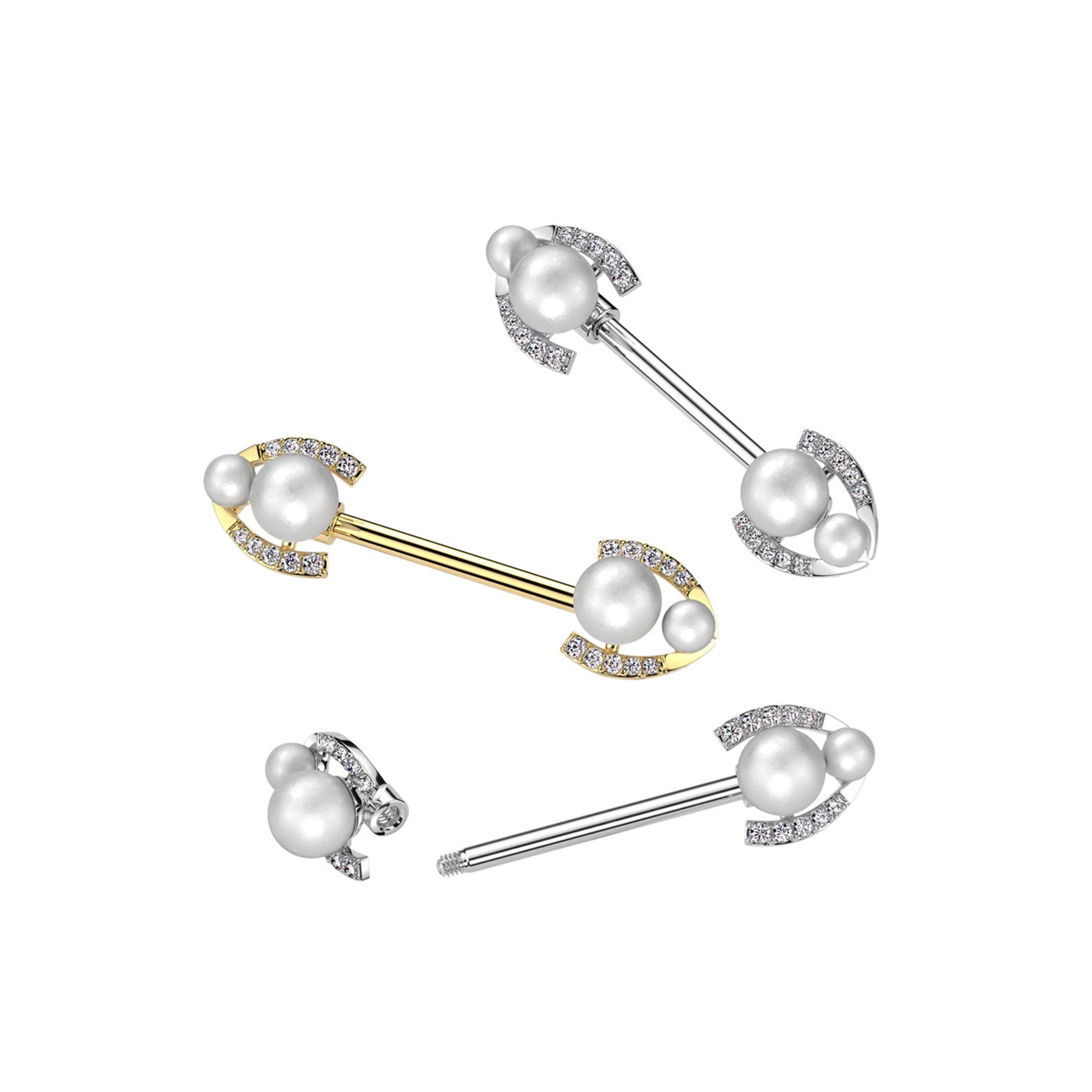 Piercin Téton MYLEA en Acier, Perles et Zirconium