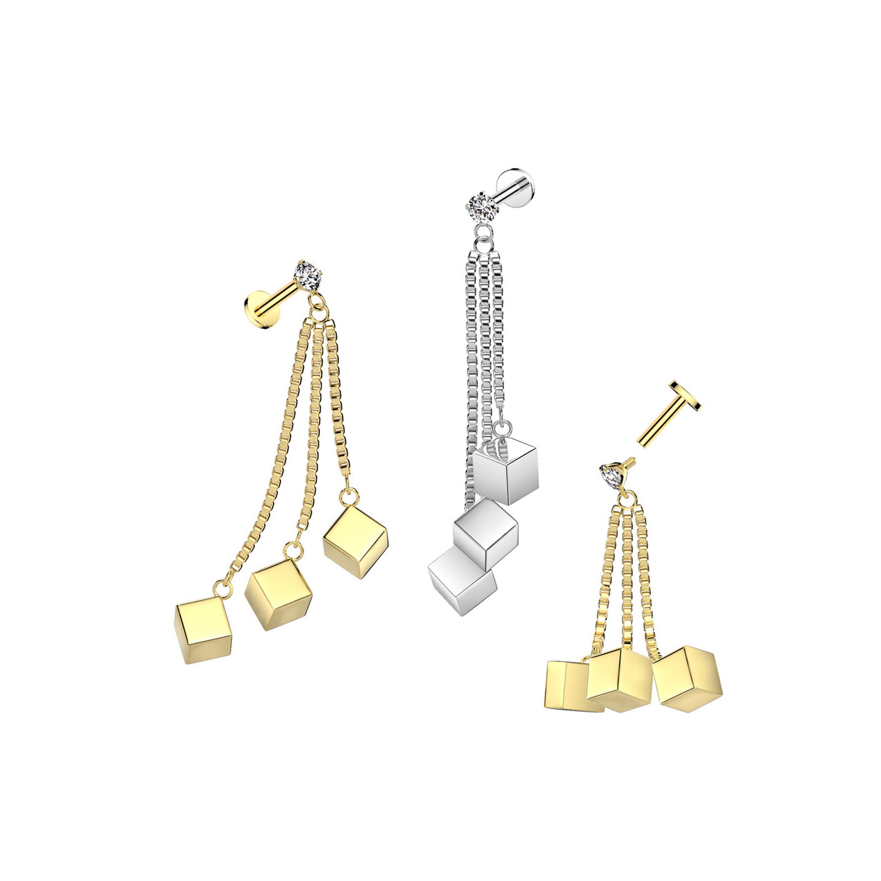 Piercing Labret ELIYA en Acier et Zirconium