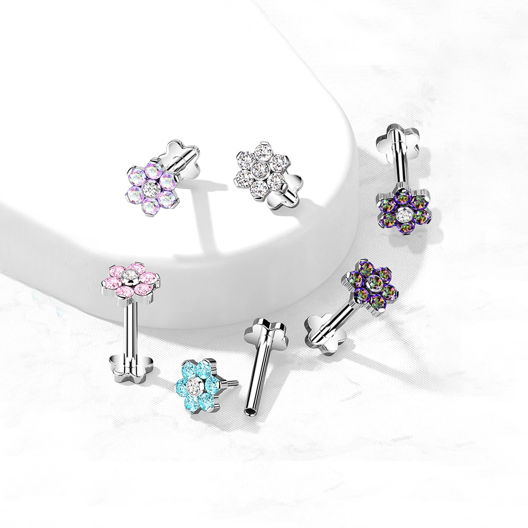 Piercing Labret JELESA en Titane et Zirconium