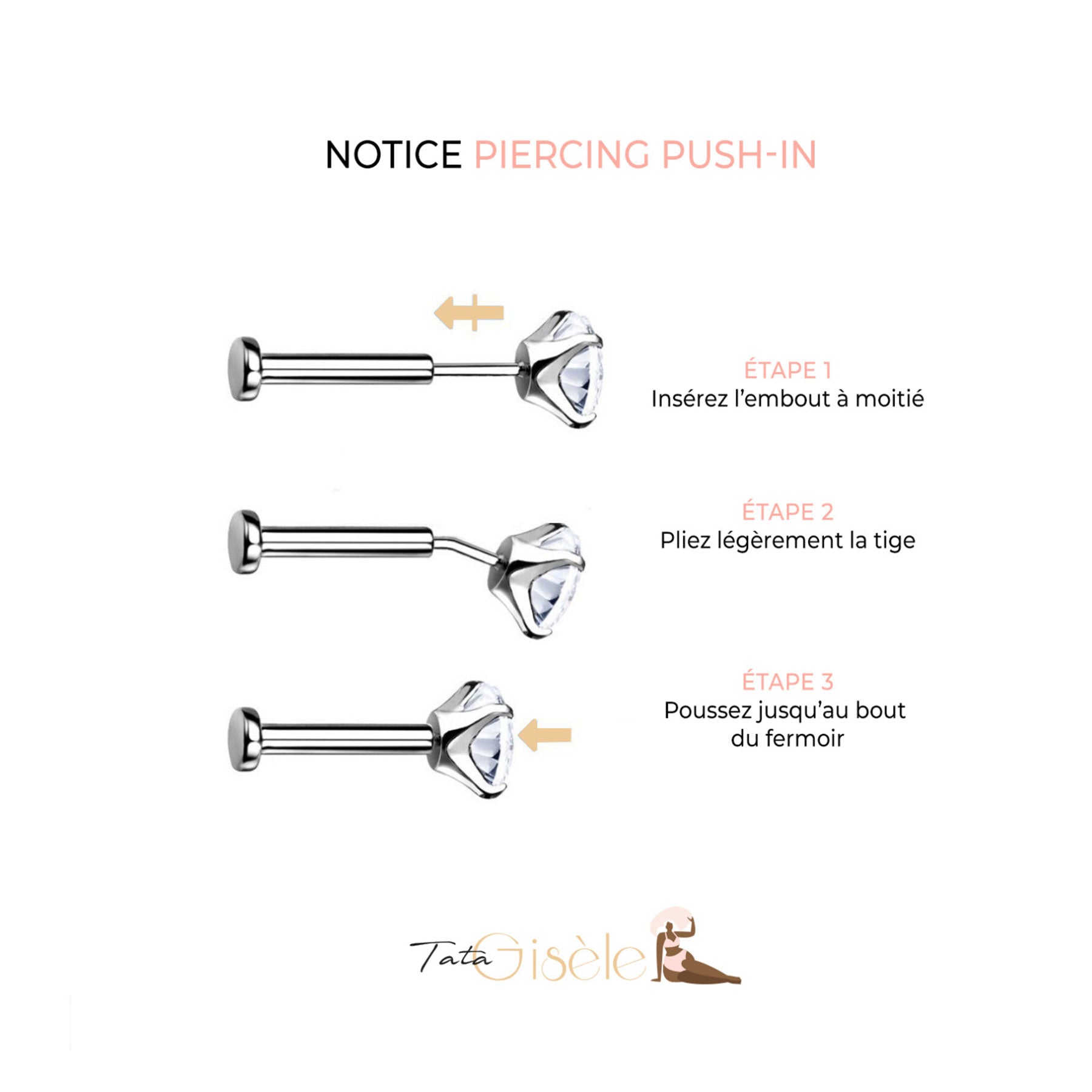 Piercing Labret Monroe NIARA en Acier et Zirconium