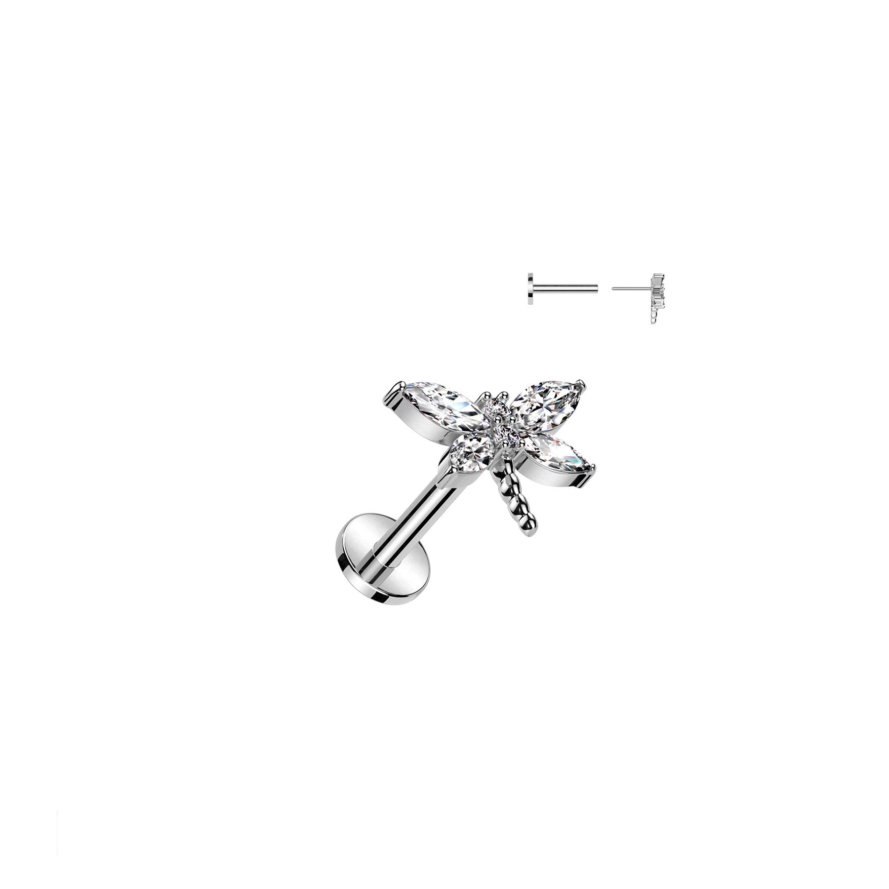 Piercing Labret KITANA en Acier et Zirconium