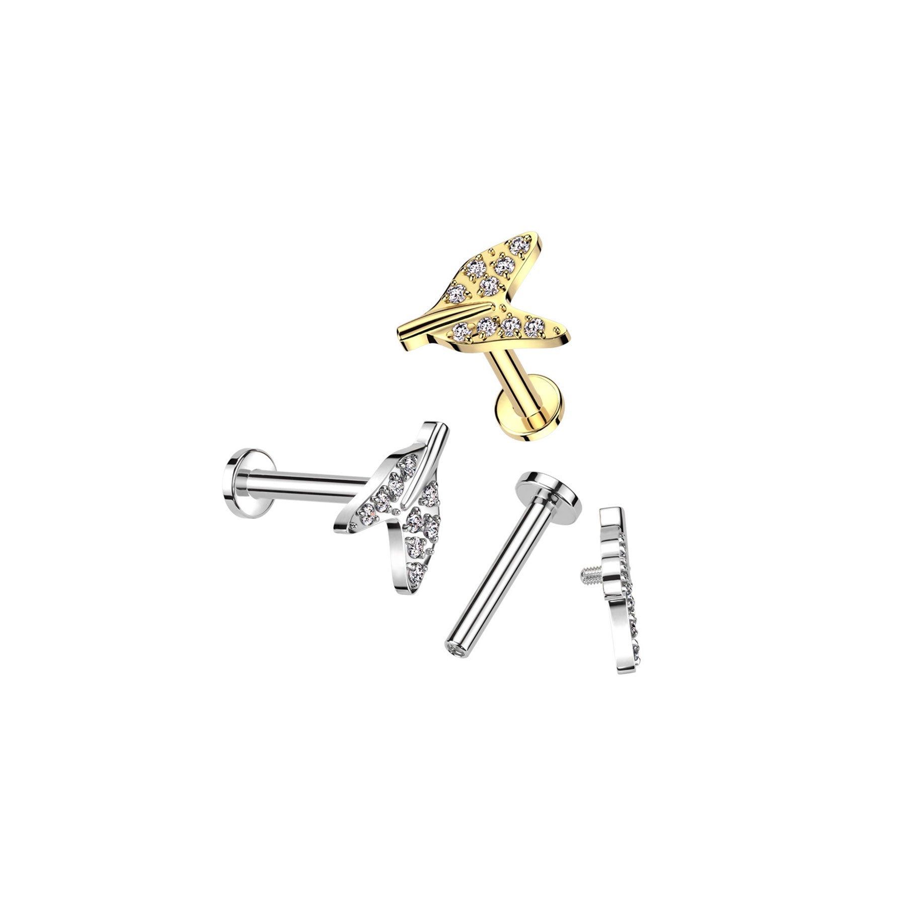 Piercing Labret NEVAYA en Titane et Zirconium