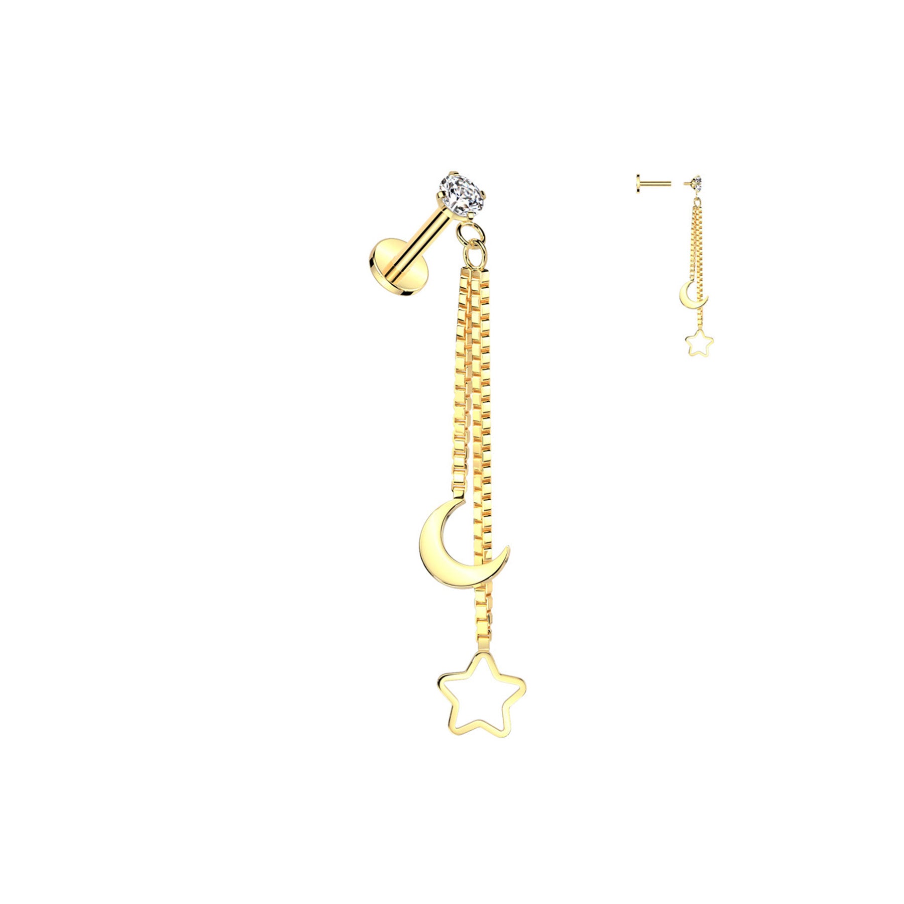 Piercing Labret NITYA en Acier et Zirconium