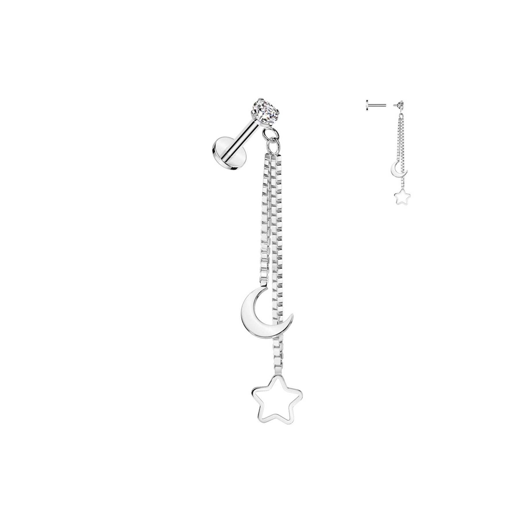 Piercing Labret NITYA en Acier et Zirconium