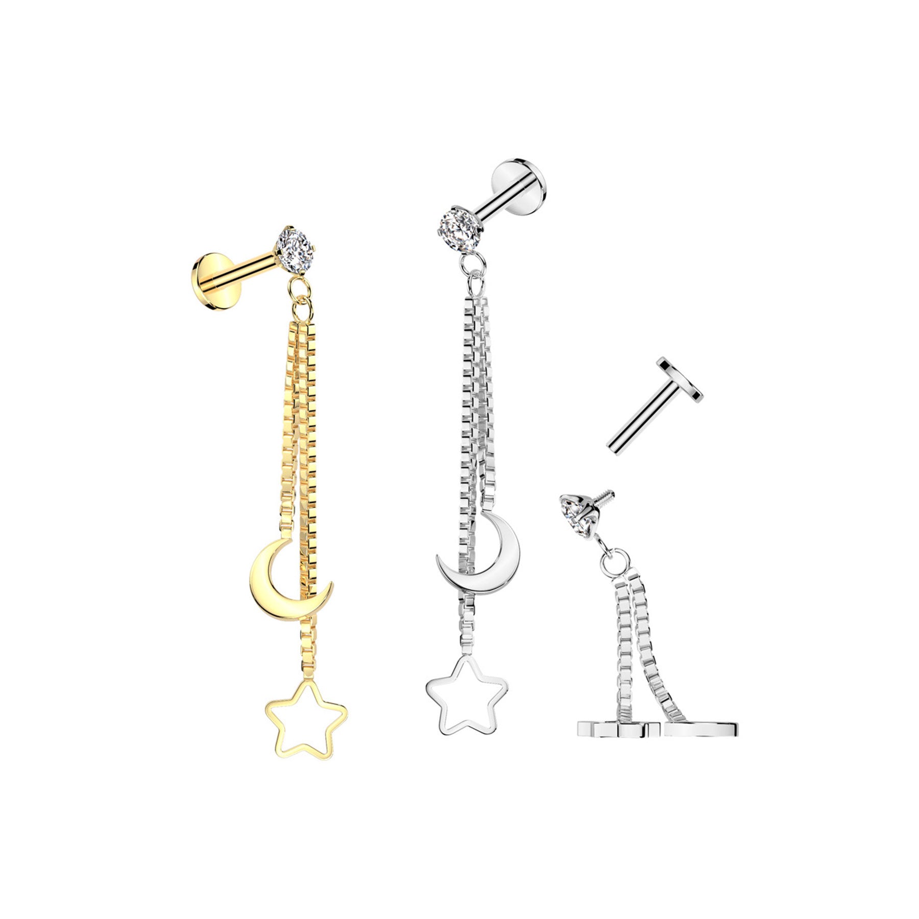 Piercing Labret NITYA en Acier et Zirconium