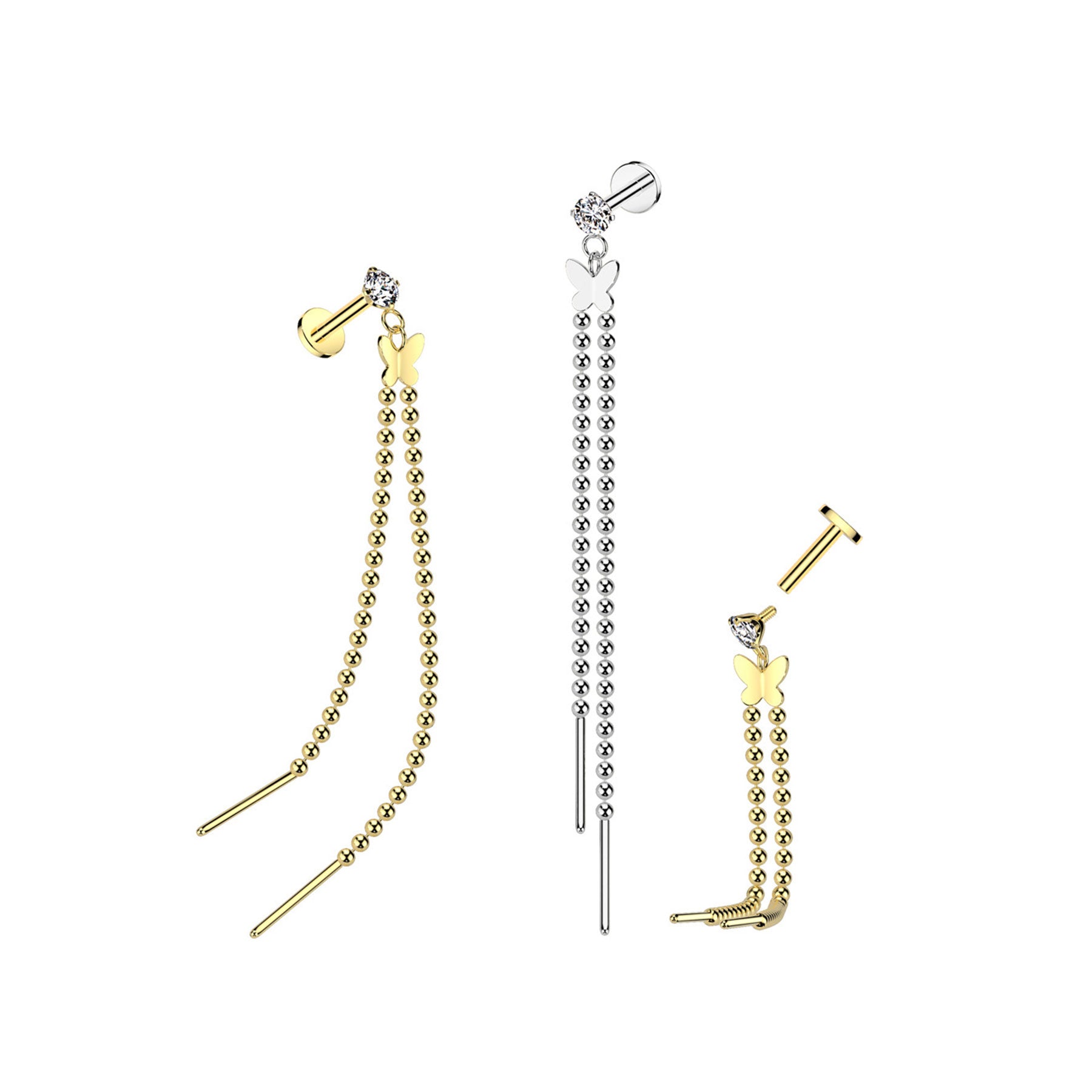 Piercing Labret SEVDA en Acier et Zirconium