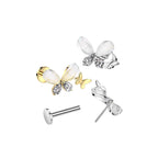 Piercing Labret SHIKHA en Acier et Zirconium