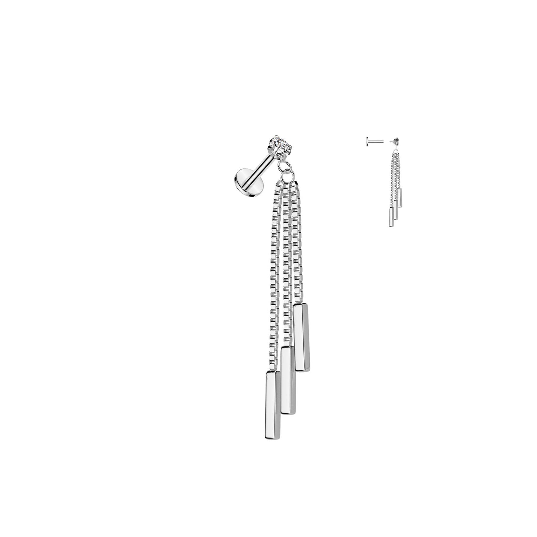 Piercing Labret YANIKA en Acier et Zirconium