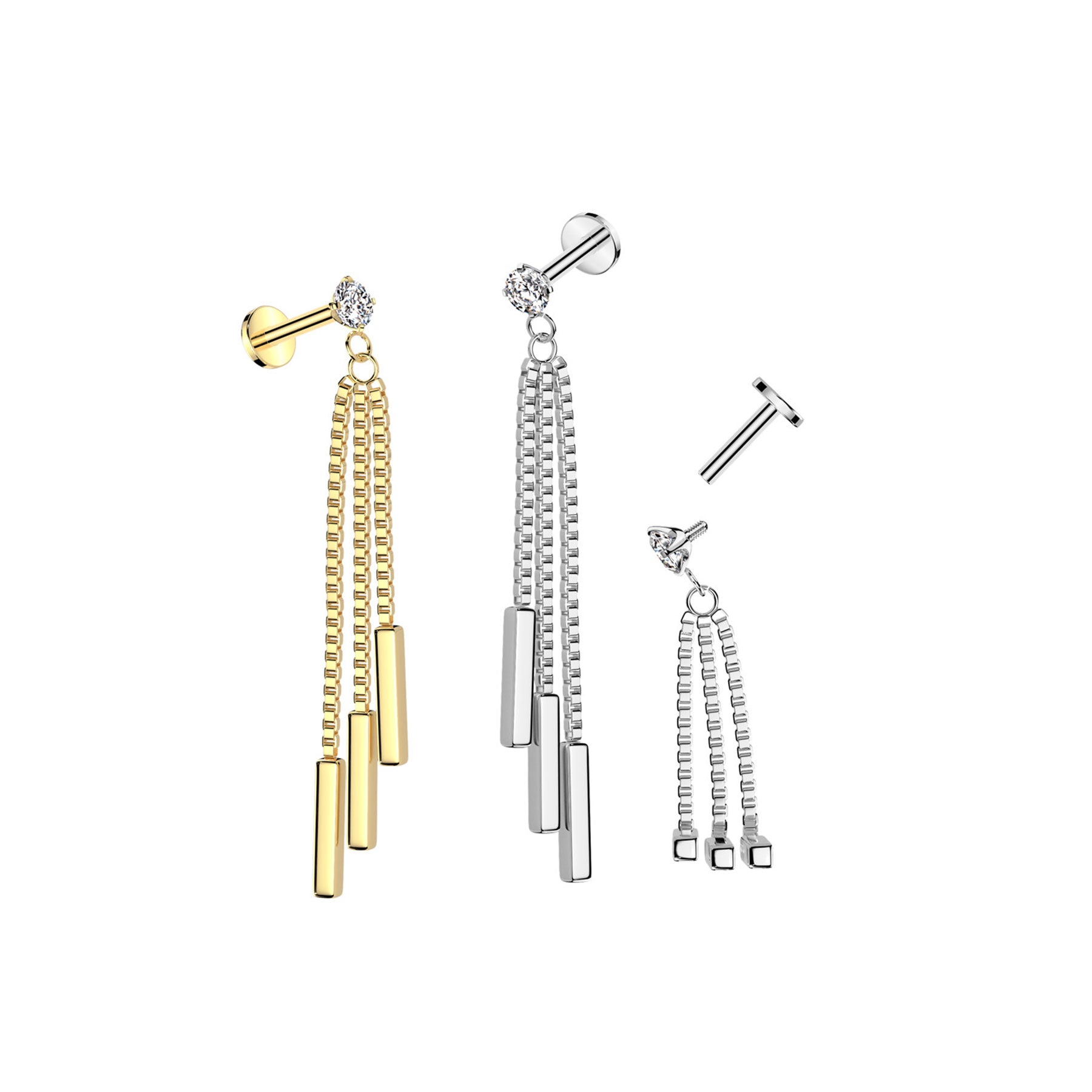 Piercing Labret YANIKA en Acier et Zirconium