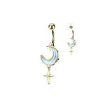 Piercing Nombril AHDIA en Acier, Résine et Zirconium