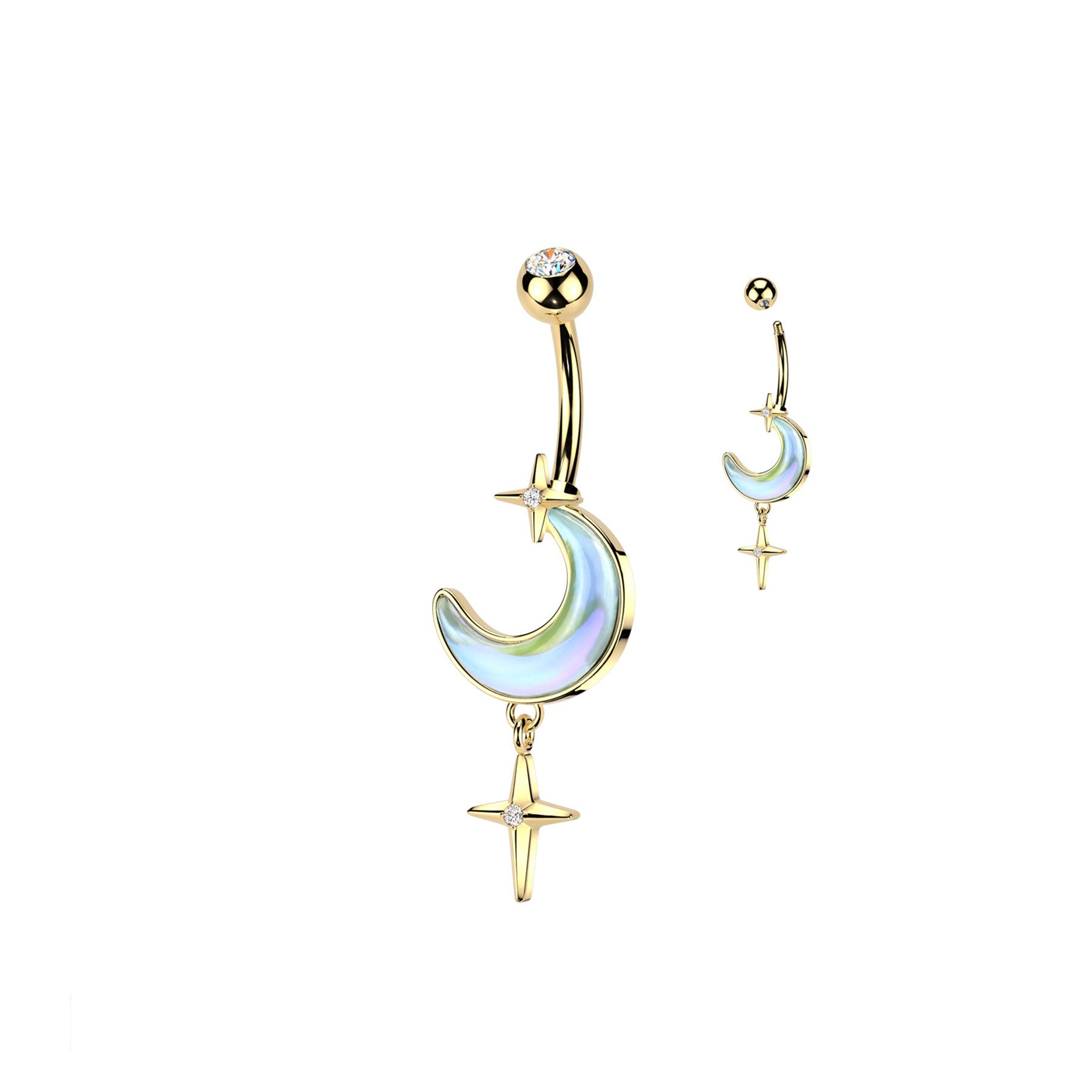 Piercing Nombril AHDIA en Acier, Résine et Zirconium