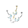 Piercing Nombril AHDIA en Acier, Résine et Zirconium