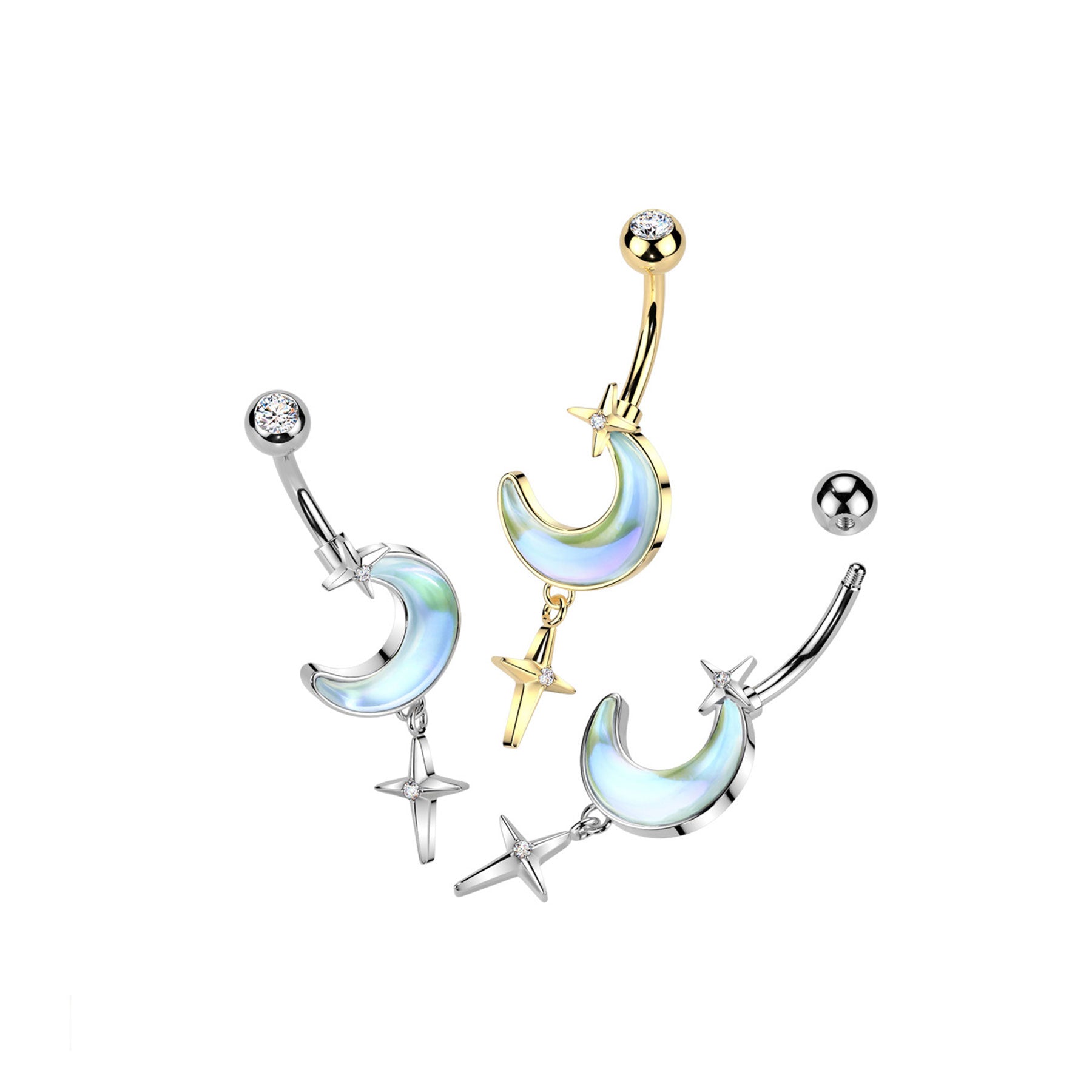 Piercing Nombril AHDIA en Acier, Résine et Zirconium