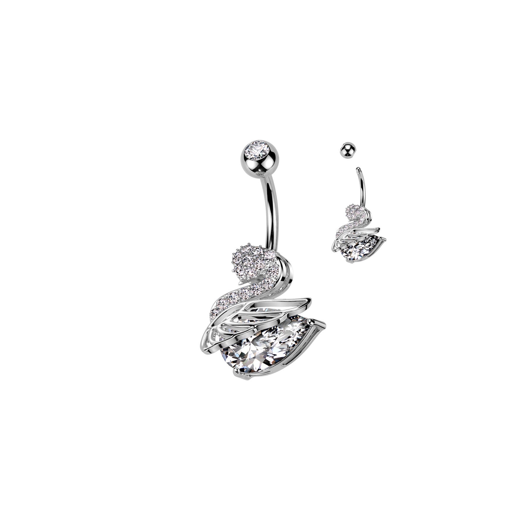 Piercing Nombril ARABA en Acier et Zirconium
