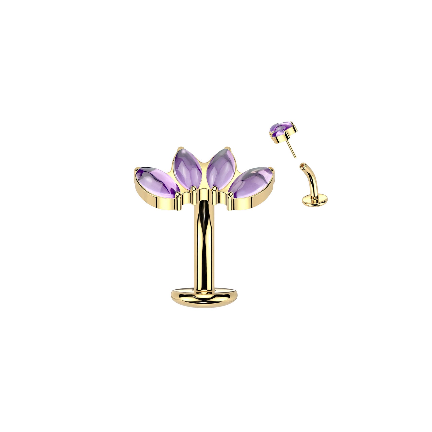 Piercing Nombril DESDA en Titane et Pierre Naturelle