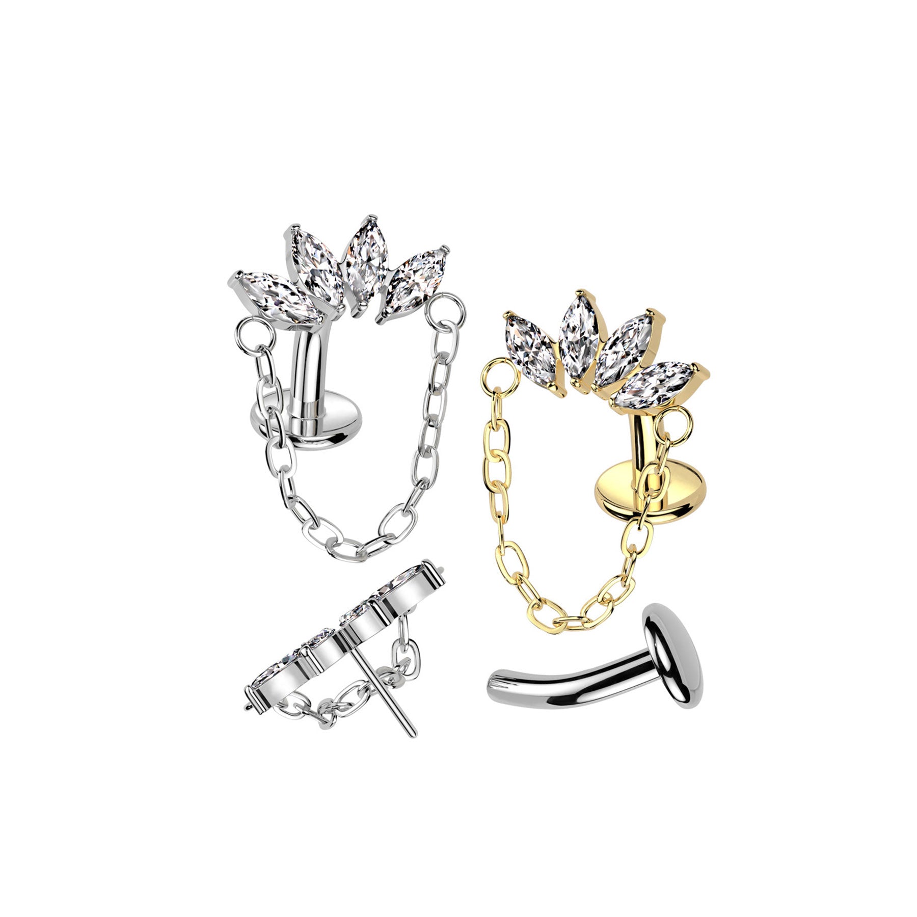 Piercing Nombril Inversé AIZA en Titane et Zirconium